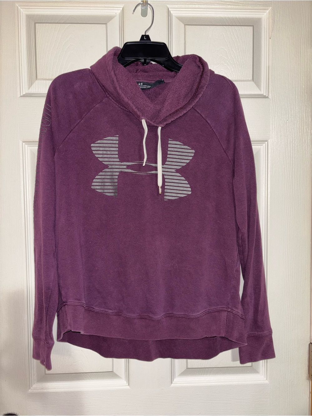 Under Armour Plum Pullover Hoodie with Striped Logo